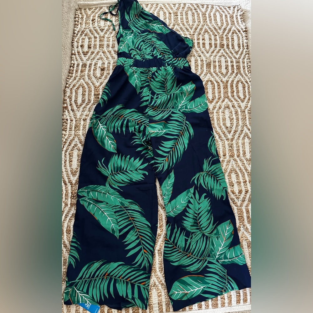 Cupshe Green Leaf Print Jumpsuit